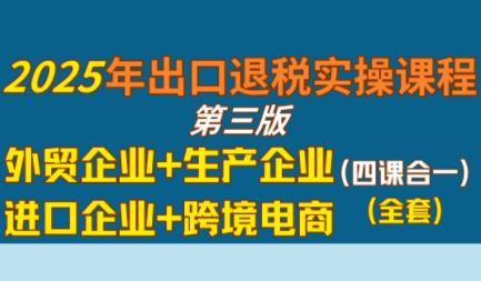 崔sir·出口退税实操-外贸企业+生产企业+跨境电商+进口企业(四课合一)-冒泡网