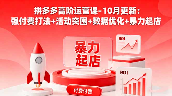 拼多多高阶运营课-10月更新：强付费打法+活动突围+数据优化+暴力起店-冒泡网