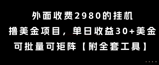 外面收费2980的挂G撸美金项目，单日收益30+美金，可批量可矩阵【揭秘】-冒泡网