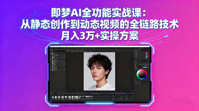 即梦AI全功能实战课：从静态创作到动态视频的全链路技术 月入3万+实操方案-冒泡网