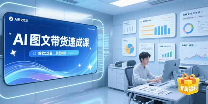 AI图文带货速成课，养号引流秘籍，爆款选品策略，美图制作全流程-冒泡网