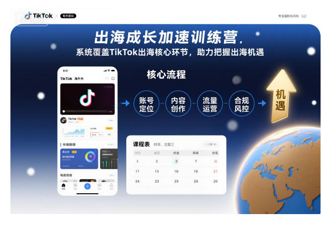 出海成长加速训练营，系统覆盖TikTok出海核心环节，助力把握出海机遇(更新)-冒泡网