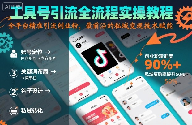 工具号引流全流程保姆级实操教程，全平台精准引流创业粉，最前沿的私域变现技术赋能-冒泡网