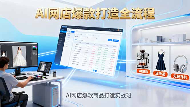 AI网店爆款商品打造实战班：AI技术实现商品图智能处理，快速搭建AI网店-冒泡网