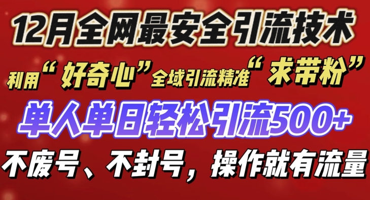 12 月份全网最安全引流创业粉技术来袭，不封号不废号，有操作就有流量【揭秘】-冒泡网