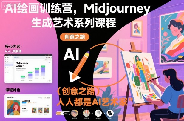 AI绘画训练营，Midjourney生成艺术系列课程，人人都是AI艺术家-冒泡网