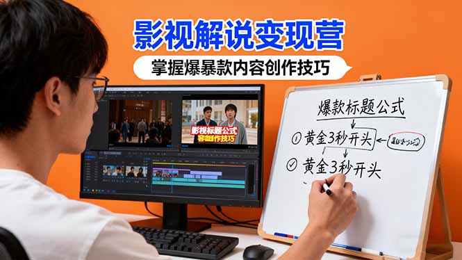 影视解说变现营：通过30+实战案例爆款内容创作技巧，掌握影视解说盈利密码-冒泡网