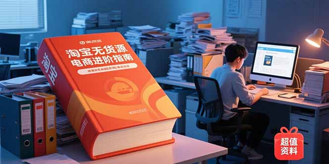 淘宝无货源电商进阶指南，包含新人课、进阶课，配套资料，蓝海选品等-冒泡网