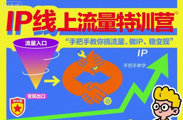 IP线上流量特训营，手把手教你搞流量、做IP、稳变现-冒泡网