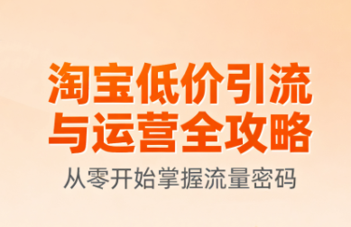 淘宝低价引流与运营全攻略(更新9月)-冒泡网