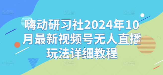 嗨动研习社2024年10月最新视频号无人直播玩法详细教程-冒泡网