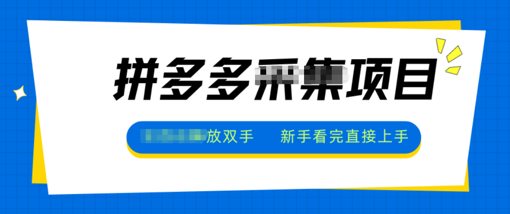 拼多多电商采集，一小时50+，操作简单，零投资-冒泡网