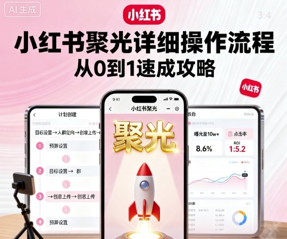 小红书聚光详细操作流程，小红书聚光从0到1速成攻略-冒泡网