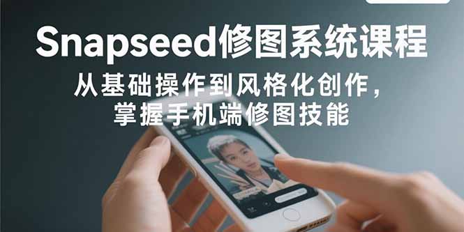Snapseed修图系统课程：从基础操作到风格化创作，掌握手机端修图技能-冒泡网