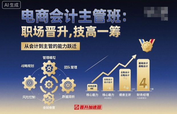 电商会计主管班，职场晋升，技高一筹-冒泡网