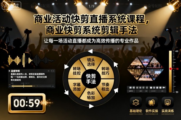 商业活动快剪直播系统课程，商业快剪系统剪辑手法-冒泡网