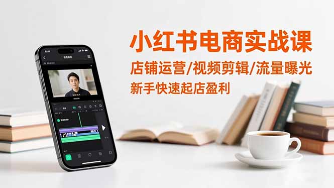 小红书电商实战课：店铺运营/视频剪辑/流量曝光，新手快速起店盈利-冒泡网