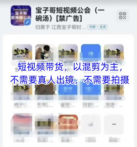 宝子哥头部团队短视频带货，以混剪为主，不需要真人出镜，不需要拍摄-冒泡网