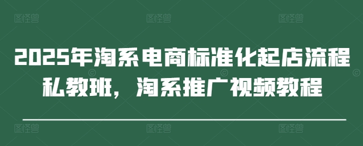 2025年淘系电商标准化起店流程私教班，淘系推广视频教程-冒泡网