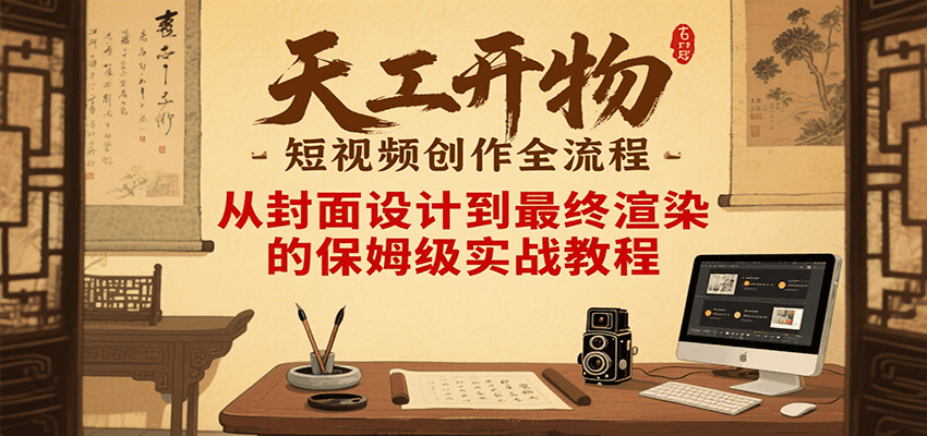 天工开物短视频创作全流程，从封面设计到最终渲染的保姆级实战教程-冒泡网