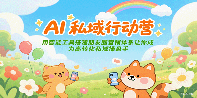 AI私域行动营：用智能工具搭建朋友圈营销体系让你成为高转化私域操盘手-冒泡网