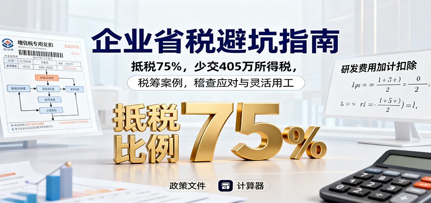 企业省税避坑指南：抵税75%，少交405万所得税，税筹案例，稽查应对与灵活用工-冒泡网