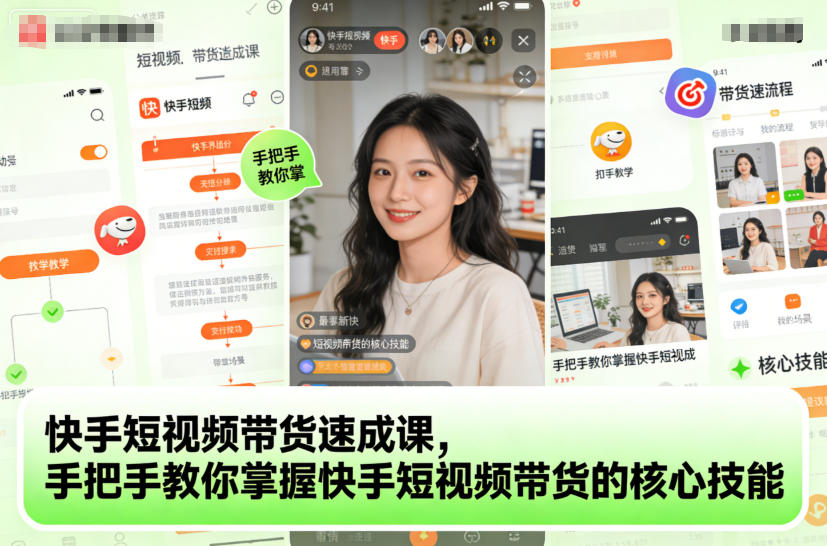 快手短视频带货速成课，手把手教你掌握快手短视频带货的核心技能-冒泡网