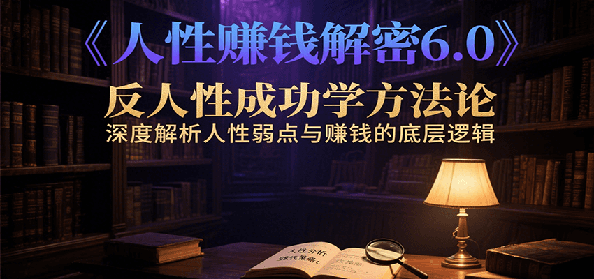 人性赚钱解密6.0，反人性成功学方法论，深度解析人性弱点与赚钱的底层逻辑-冒泡网