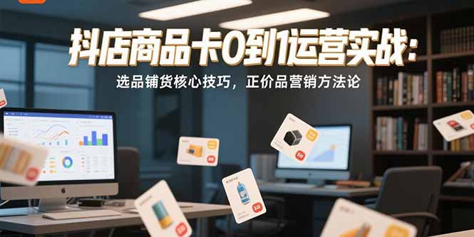 抖店商品卡0到1运营实战：选品铺货核心技巧，正价品营销方法论-冒泡网