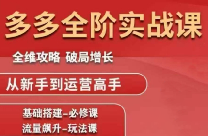 大炮·拼多多全阶实战课程(更新10月)-冒泡网