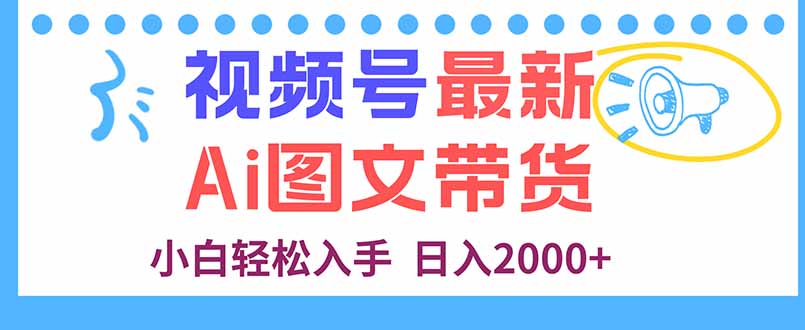 视频号最新AI图文带货，每天几分钟，小白轻松入手，日入2000+-冒泡网