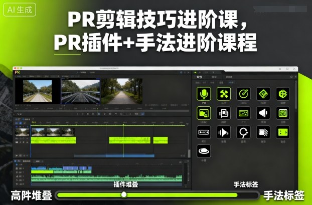 PR剪辑技巧进阶课，PR插件+手法进阶课程-冒泡网