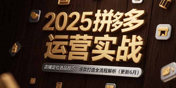 2025拼多多运营实战：店铺定位选品技巧，爆款打造全流程解析(更新6月-冒泡网