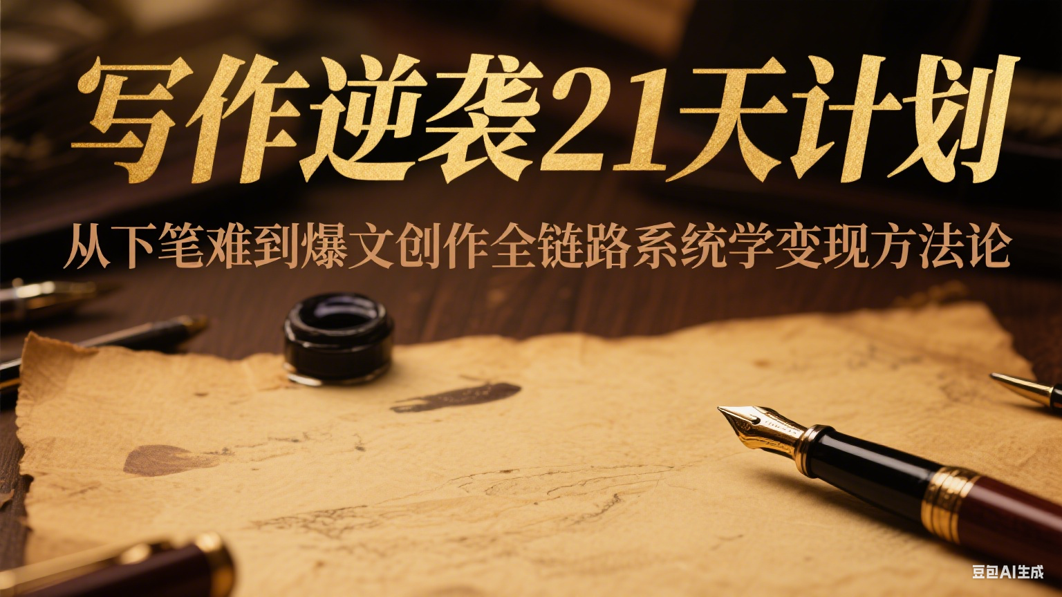 写作逆袭21天计划：从下笔难到爆文创作全链路系统学变现方法论-冒泡网