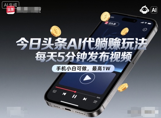 今日头条AI代躺賺玩法，每天5分钟发布视频，手机小白可做，最高1W+【揭秘】-冒泡网