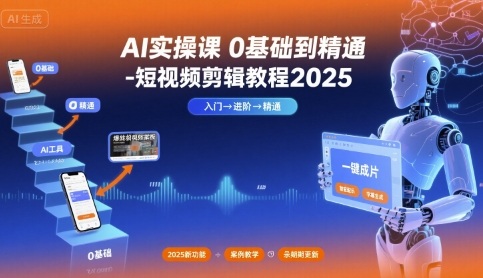 AI实操课0基础到精通-短视频剪辑教程2025-冒泡网