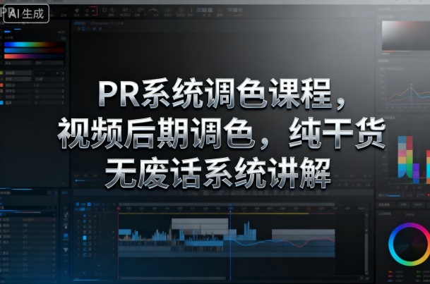 PR系统调色课程，视频后期调色，纯干货无废话系统讲解-冒泡网