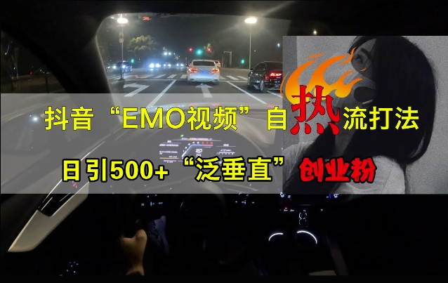 抖音EMO视频自热打法，日引500+“泛垂直”创业粉-冒泡网