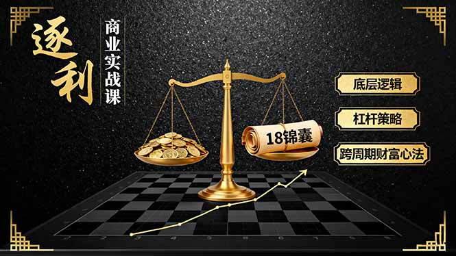 《逐 利》商业实战课，底层逻辑、杠杆策略、18锦囊，跨周期财富心法-冒泡网