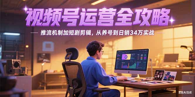 2025视频号运营全攻略，推流机制加短剧剪辑，从养号到日销34万实战-冒泡网