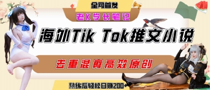 海外tiktok小说推文暴力项目，高停留率，高转化率，上手后一天搞顿饭钱不是问题-冒泡网