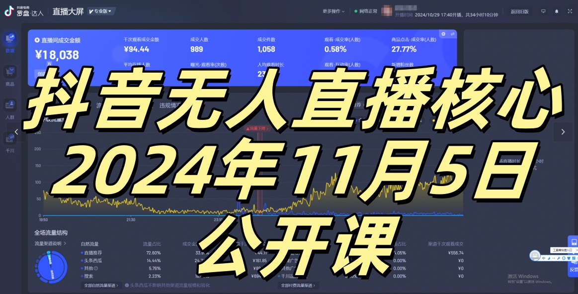 抖音无人直播核心公开课，咸鱼翻身小白可做带有睡后收入月入过万太简单【揭秘】-冒泡网