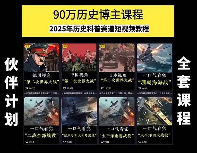 图片[1]-短视频历史赛道实战教程，手机电脑双端剪辑教程和账号运营指南与变现技巧-冒泡网