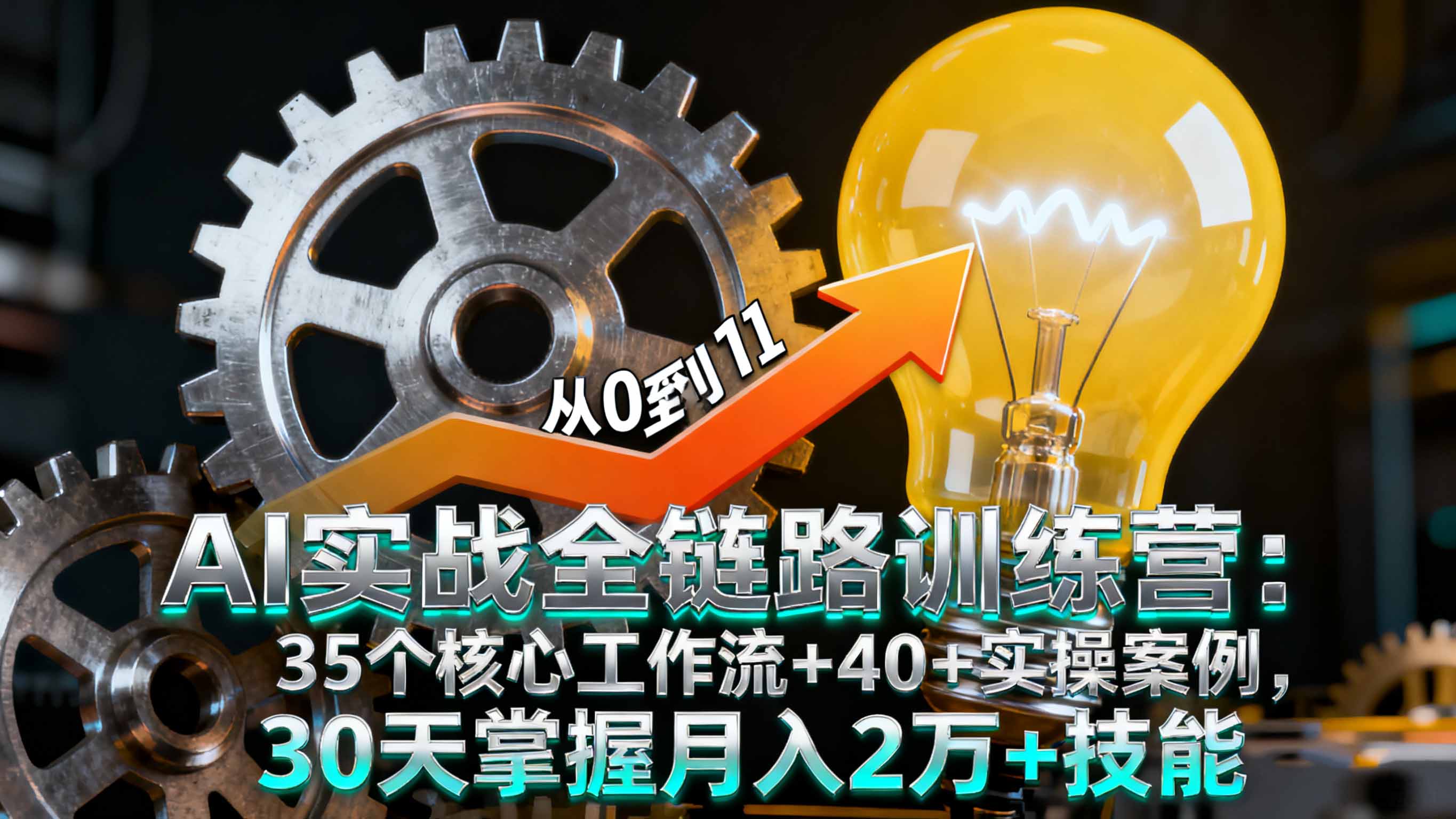 AI实战全链路训练营：35个核心工作流+40+实操案例，30天掌握月入2万+技能-冒泡网
