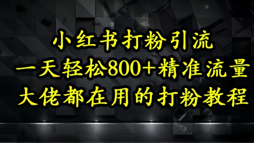 小红书打粉引流，一天轻松500+精准流量，大佬都在用的打粉教程-冒泡网