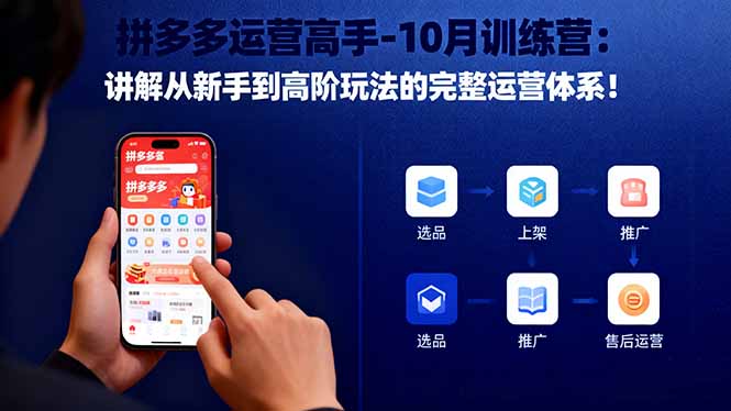 拼多多运营高手-10月训练营：讲解从新手到高阶玩法的完整运营体系！-冒泡网