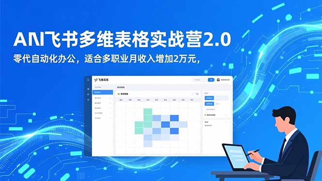 AI+飞书多维表格实战营2.0：零代码自动化办公，适合多职业月收入增加2万元-冒泡网