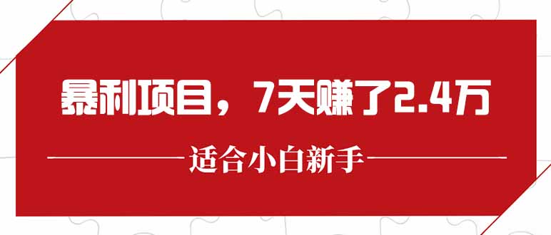 最新暴利项目，每单收益轻松在300以上，7天赚了2.4万-冒泡网