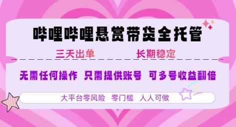 2025年B站风口带货项目 仅需提供账号 全程托管 轻松月入1w+-冒泡网