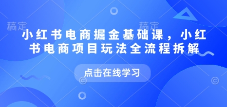 小红书电商掘金课，小红书电商项目玩法全流程拆解(更新5月)-冒泡网